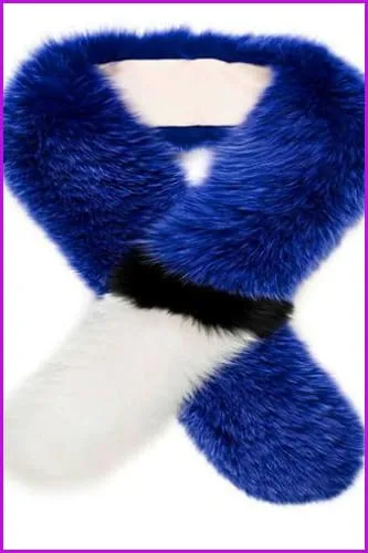 Mixcolored Fox Fur Scarf